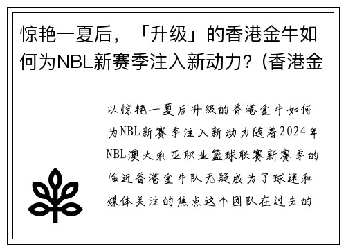 惊艳一夏后，「升级」的香港金牛如何为NBL新赛季注入新动力？(香港金牛是多少钱)